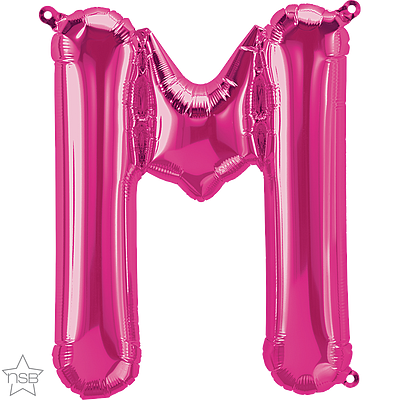 16 inch magental letter M air fill balloon