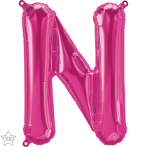 16 inch magenta letter N air fill balloon