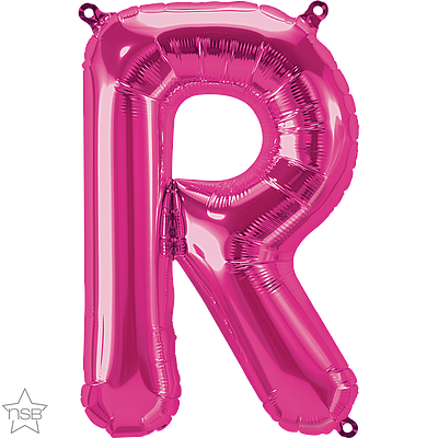 16 inch magenta letter r air fill balloon
