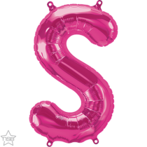16 inch magenta letter S air fill balloon