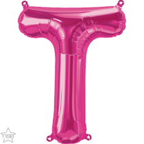16 inch magenta letter T air fill balloon