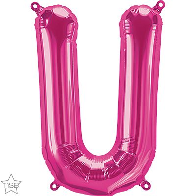 59587_59588B 16 inch magenta letter U air fill balloon