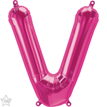 16 inch magenta letter V air fill balloon
