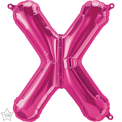 59593_59594B 16 inch magenta letter X air fill balloon