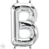silver 16" letter b balloon