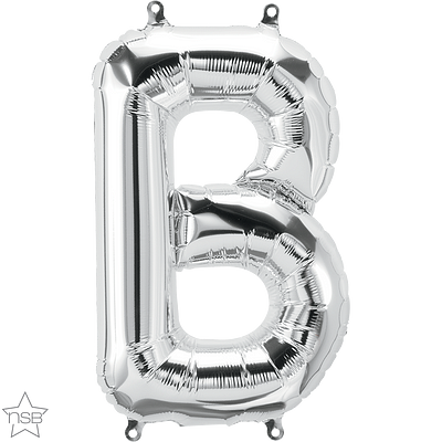 59601_59602B silver 16" letter b balloon