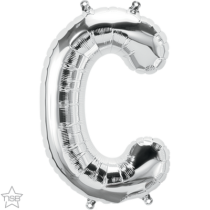 silver 16" letter C balloon