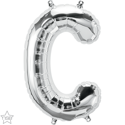 59603_59604B silver 16" letter C balloon