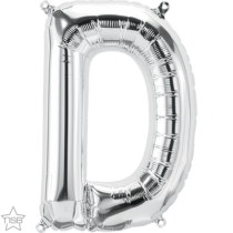 silver 16" letter D balloon