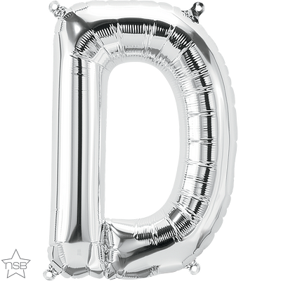 59605_59606B silver 16" letter D balloon
