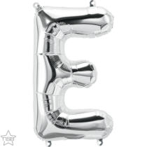 silver 16" letter E balloon