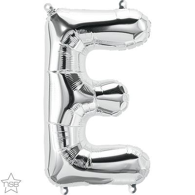 59607_59608B silver 16" letter E balloon