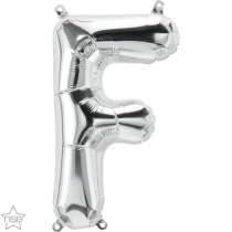 silver 16" letter F balloon
