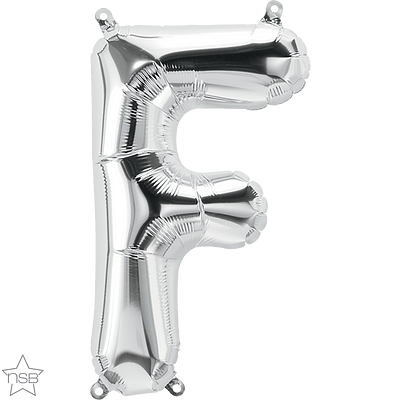 silver 16" letter F balloon