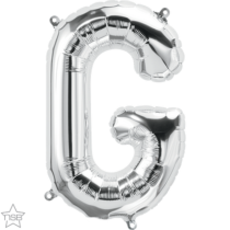 silver 16" letter G balloon