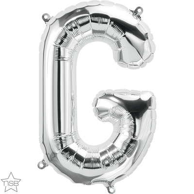 silver 16" letter G balloon