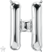 silver 16" letter H balloon