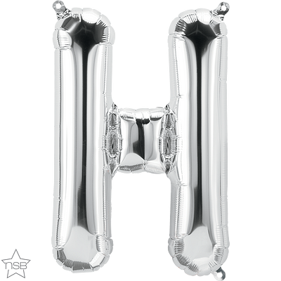 59613_59614B silver 16" letter H balloon