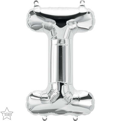 silver 16" letter I balloon