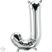 silver 16" letter J balloon