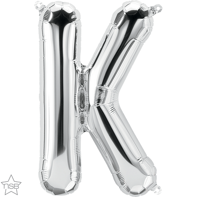 silver 16" letter K balloon