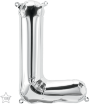 silver 16" letter L balloon
