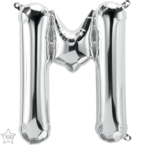 silver 16" letter M balloon
