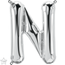silver 16" letter N balloon