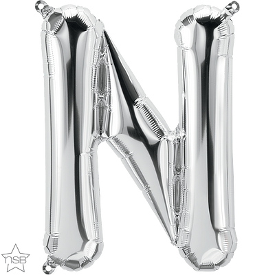 silver 16" letter N balloon