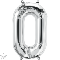 silver 16" letter o balloon