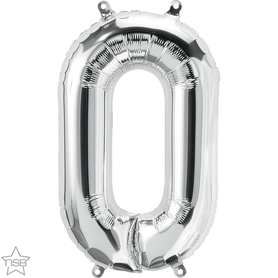 silver 16" letter o balloon