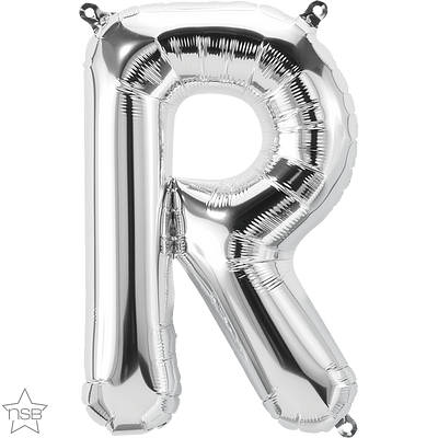 59685_59686B silver 16" letter R balloon