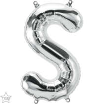 silver 16" letter S balloon