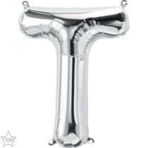 silver 16" letter T balloon