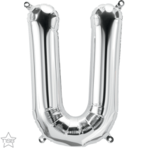 silver 16" letter U balloon