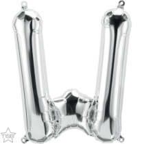 silver 16" letter W balloon