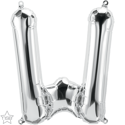 silver 16" letter W balloon
