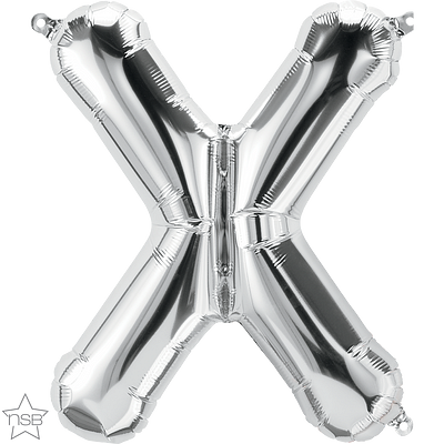 59697_59698B silver 16" letter X balloon