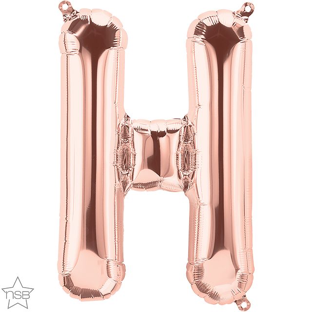 59717_59718B rose gold 16" letter H balloon