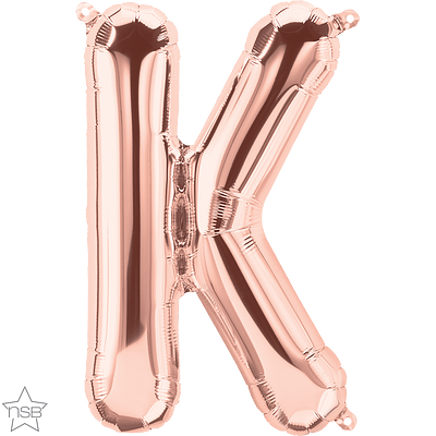 59723_59724B rose gold 16" letter K balloon