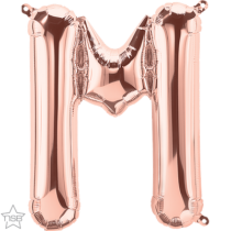 rose gold 16" letter M balloon