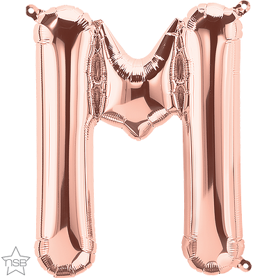 rose gold 16" letter M balloon