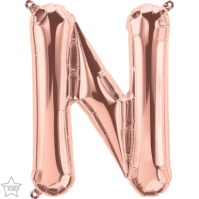rose gold 16" letter N balloon