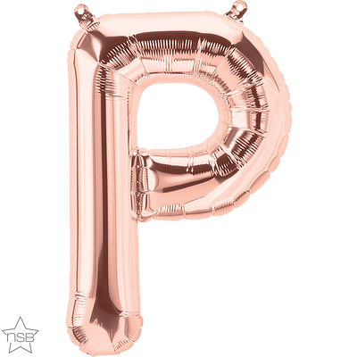 59733_59734B rose gold 16" letter P balloon