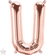 rose gold 16" letter U balloon