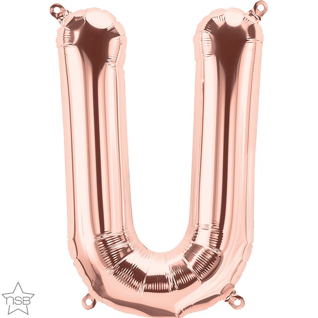 rose gold 16" letter U balloon