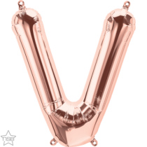 rose gold 16" letter V balloon
