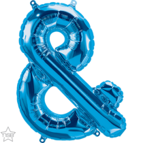 26 inch blue ampersand symbol & sir filled balloon