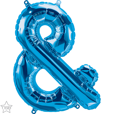 59755_59756B 26 inch blue ampersand symbol & sir filled balloon