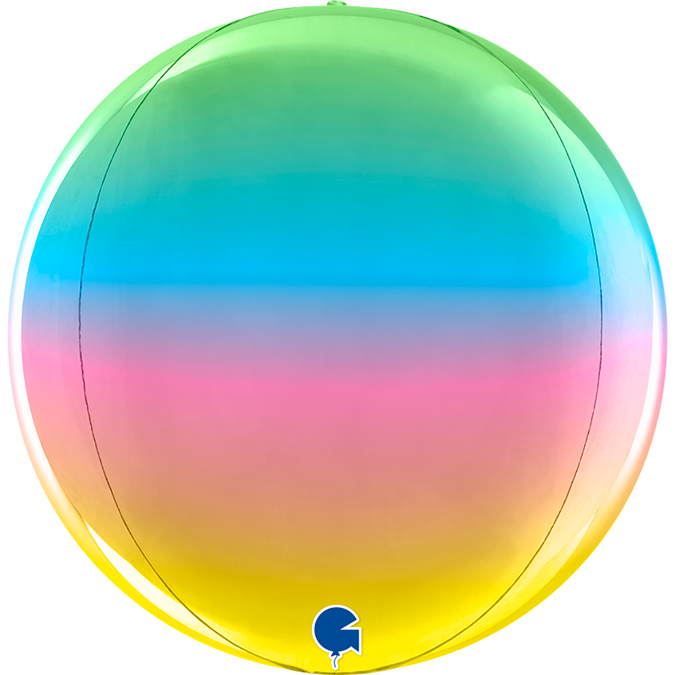 74006-Globe-11inc-Rainbow-4D rainbow 11" globe balloon